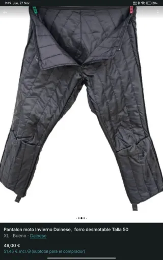 Pantalón moto  Invierno Dainese  Forro Impermeable