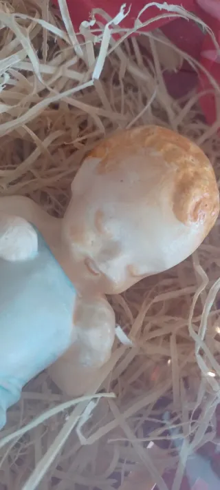 2 Statuette Bambino Gesù in ceste