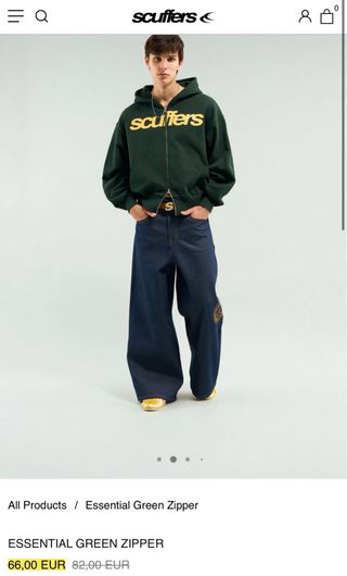 Sudadera Scuffers Verde con Cremallera.