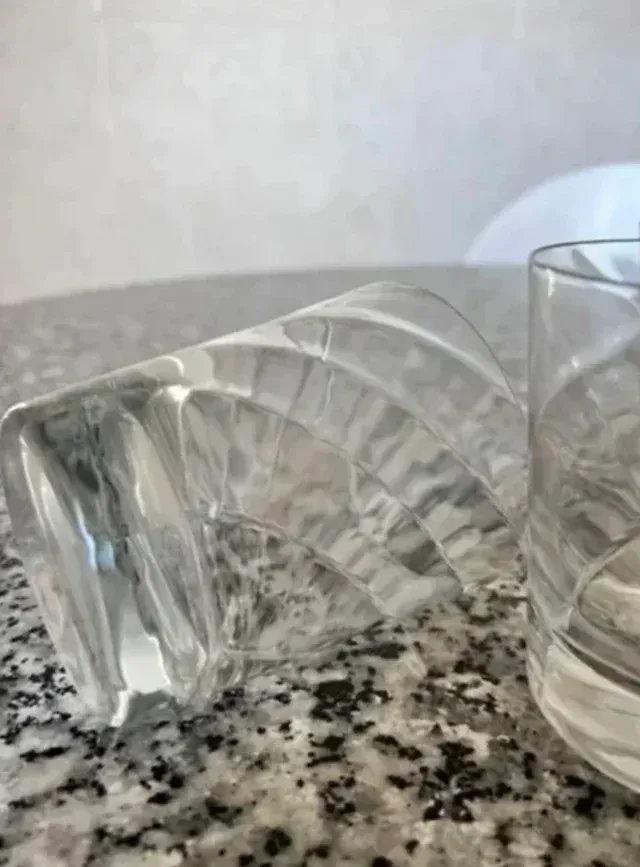 Set 6 bicchieri whisky in cristallo di Boemia intagliato - nuovo