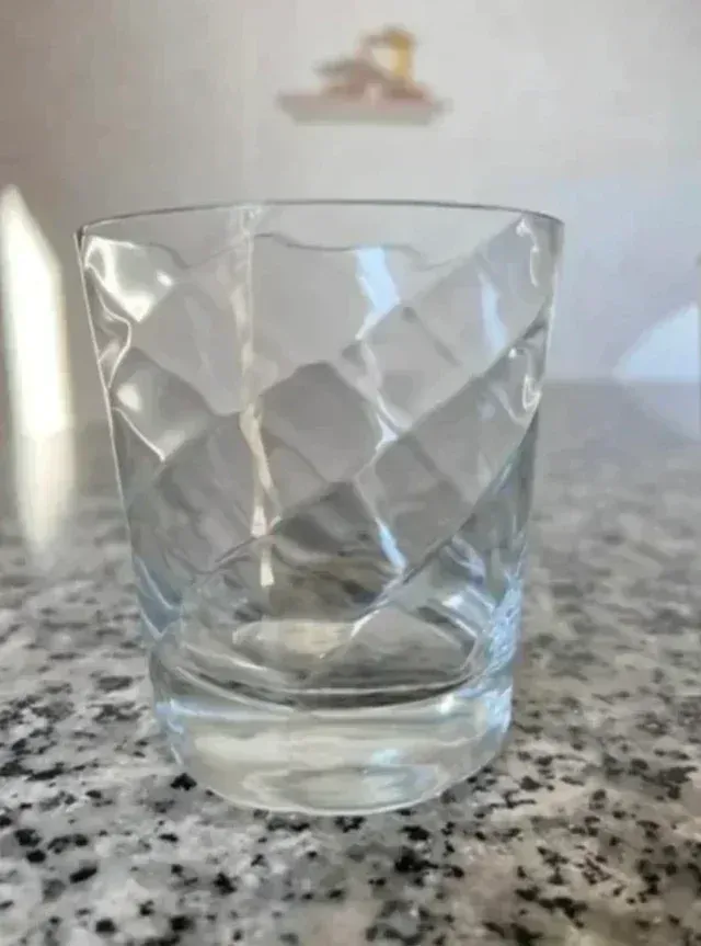 Set 6 bicchieri whisky in cristallo di Boemia intagliato - nuovo