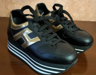 Zapatos Hogan Maxi Negro/Dorado