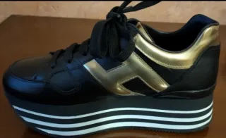 Zapatos Hogan Maxi Negro/Dorado