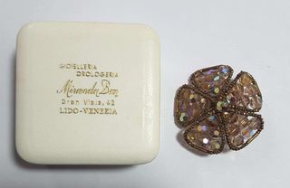 Spilla vintage anni '60 fiore perline