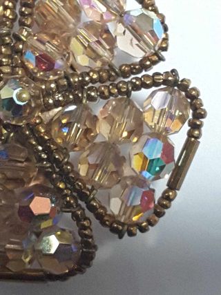 Spilla vintage anni '60 fiore perline