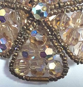 Spilla vintage anni '60 fiore perline