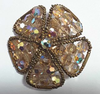 Spilla vintage anni '60 fiore perline