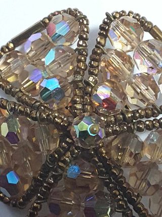 Spilla vintage anni '60 fiore perline