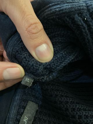 Replay Cardigan Blu Zip Taglia XL cappuccio