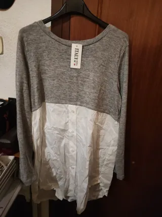 Camisa tipo jersey negra y blanca