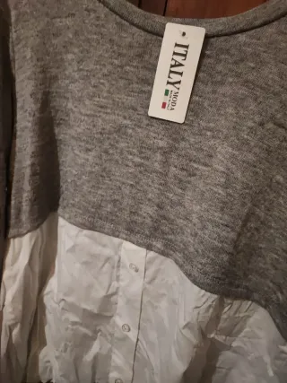 Camisa tipo jersey negra y blanca