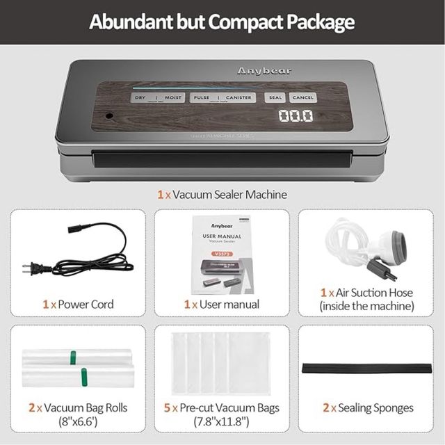 Envasadora al vacío Anybear 90kPa 100W PRECINTADO