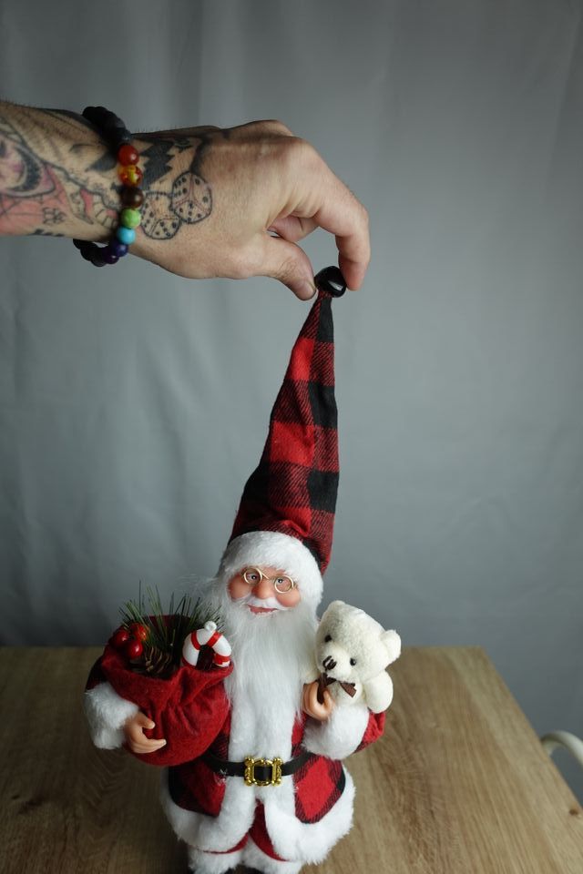 Figura do Papai Noel com Ursinho e Saco