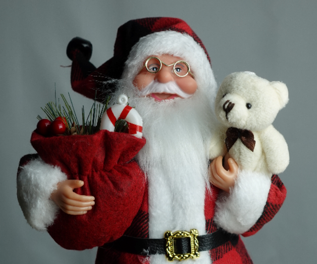 Figura do Papai Noel com Ursinho e Saco