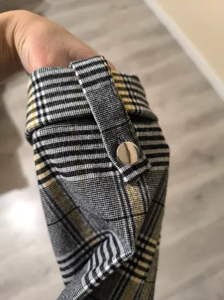 Americana blazer cuadros gris y amarillo