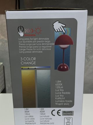 Lámpara de Escritorio LED Táctil Extrahuse Roja