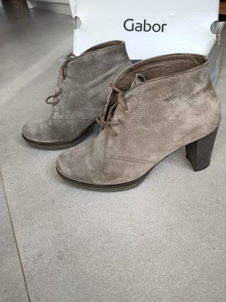 Botines Gabor Ante Cordones Talla 37
