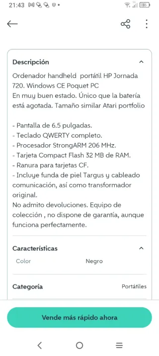 HP Jornada 720 Ordenador Portátil