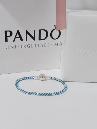 Pulsera Pandora Azul y Plata Talla 18