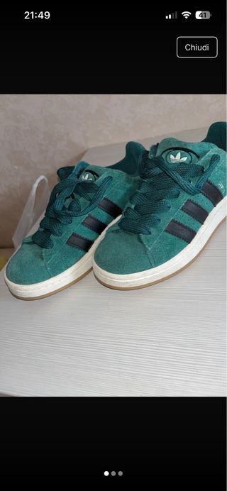 Adidas Campus Scarpe Verdi Scamosciate