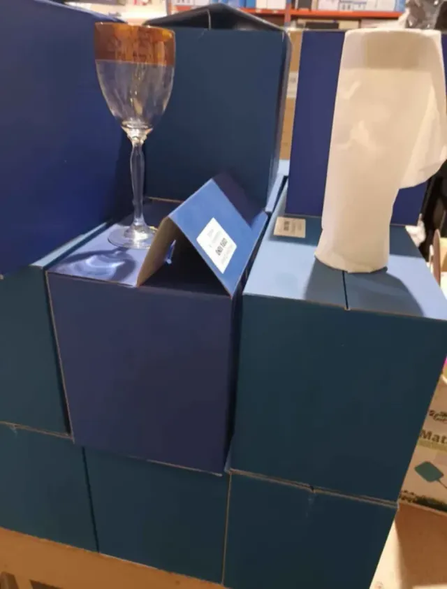 Vasos  COPAS Bohemia Filo Oro Cristal