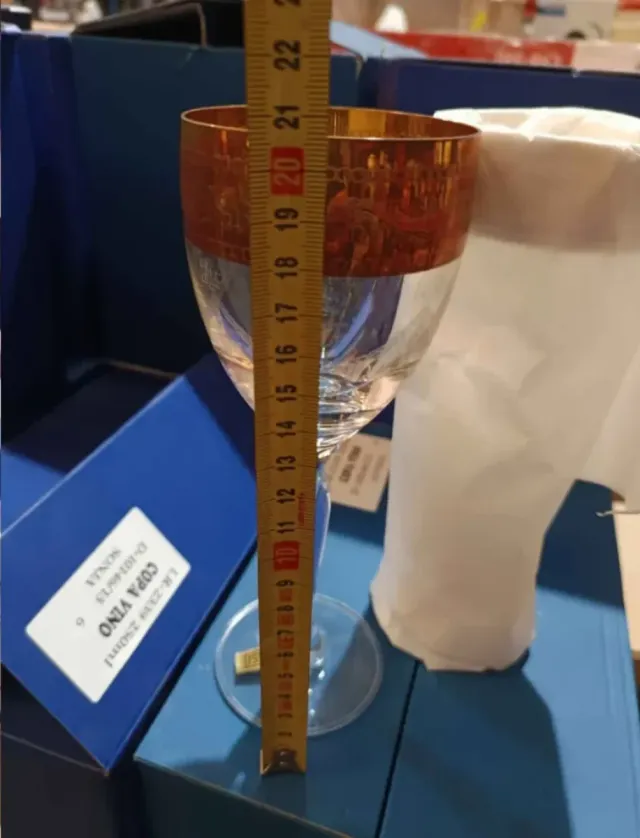 Vasos  COPAS Bohemia Filo Oro Cristal