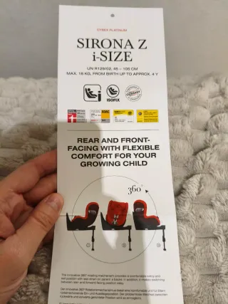 2 sillas de coche Cybex . Grupo 0+ 15 kg+ base gir