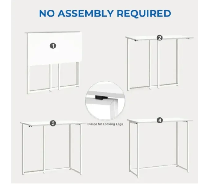 Mesa escritorio o cocina plegable blanca