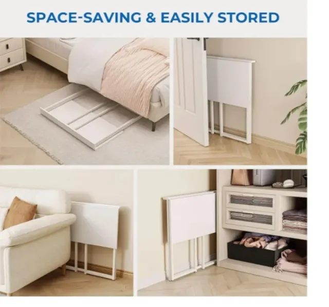 Mesa escritorio o cocina plegable blanca