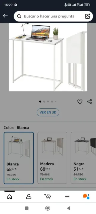 Tavolo pieghevole bianco per scrivania o cucina