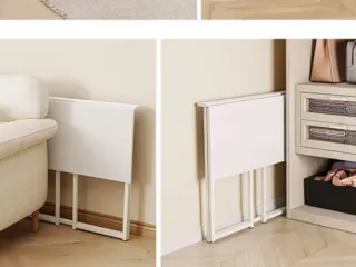 Tavolo pieghevole bianco per scrivania o cucina