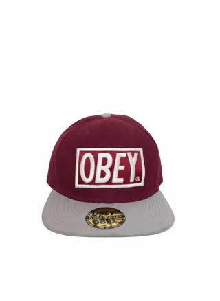 Gorra Obey Original Logo Box Burdeos/Gris