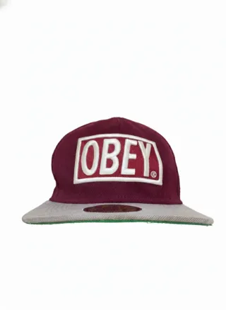 Gorra Obey Original Logo Box Burdeos/Gris