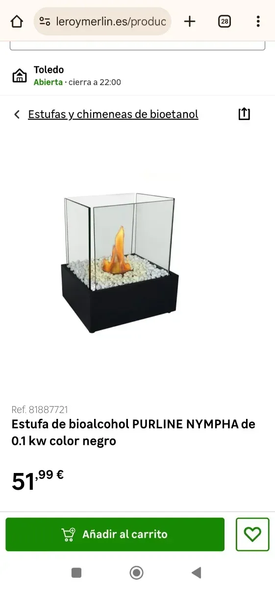 Chimenea Bioetanol Purline Nympha Infinity