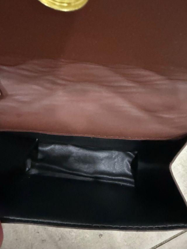 Borsa donna marrone con tracolla a catena