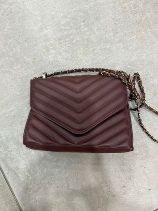 Borsa donna marrone con tracolla a catena