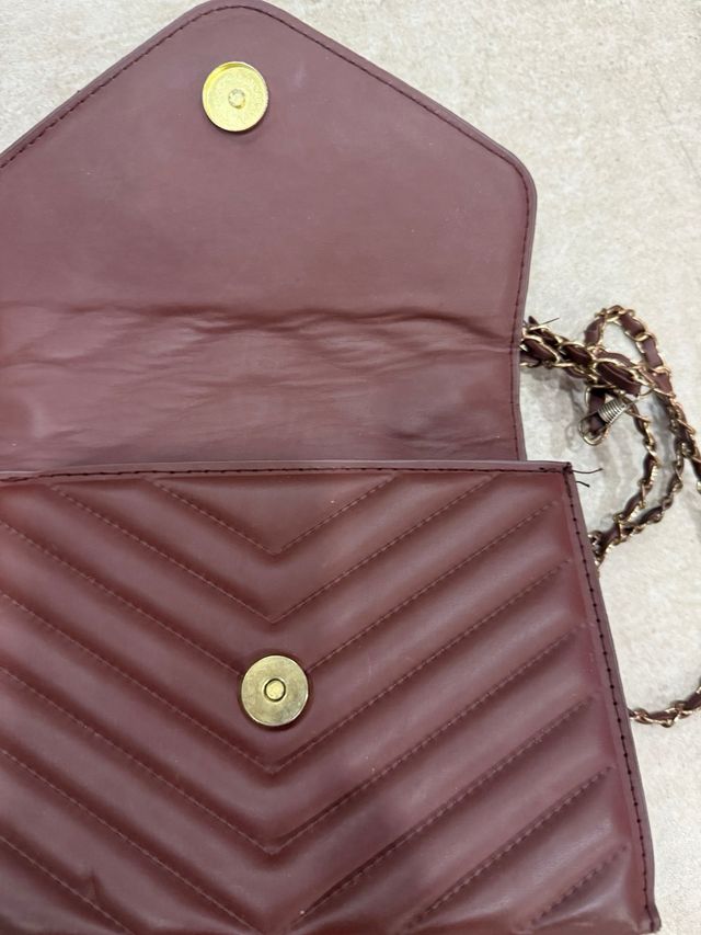 Borsa donna marrone con tracolla a catena