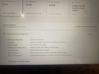 Portátil HP Pavilion Plata con pantalla a reparar.