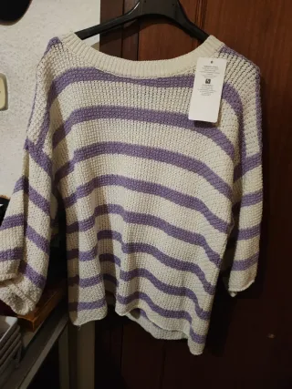 Jersey rayas rosa y blanco talla M