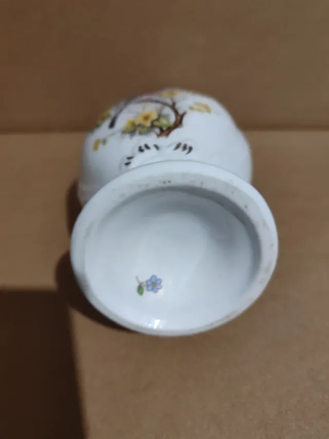 Jarrón de cerámica vintage pájaro