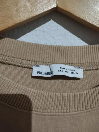 Camiseta Pull&Bear manga abullonada beige S