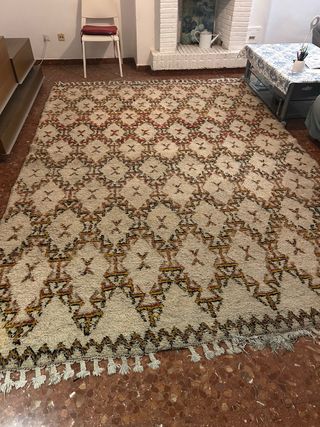 Grande Tappeto Marocchino per Salone Beige/Rosso