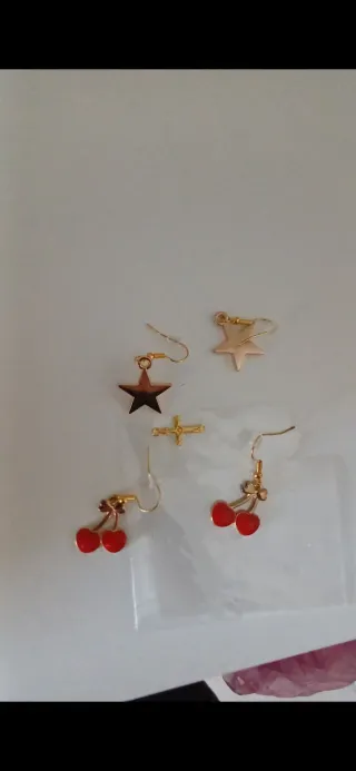 Set orecchini donna oro e rossi