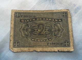 Billete 2 Pesetas 1938 Banco de España.