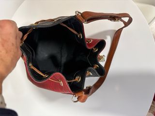 Bolso Saco Piel Rojo y Negro