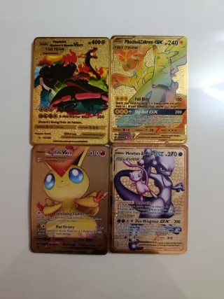 Cartas Pokémon Metálicas Doradas