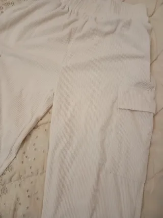 Pantaloni donna costina bianchi taglia 44