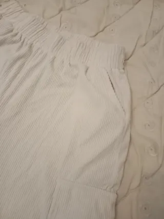 Pantaloni donna costina bianchi taglia 44