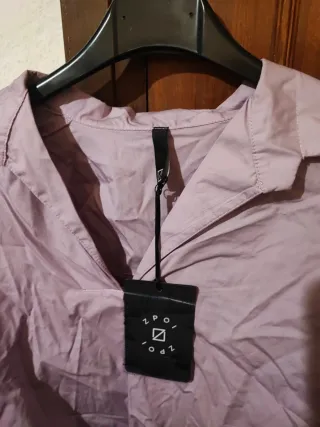 Blusa blanca y morada talla única