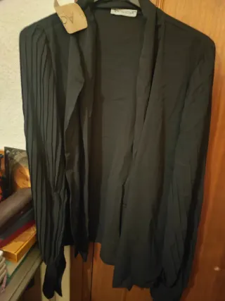 Blusa blanca y morada talla única